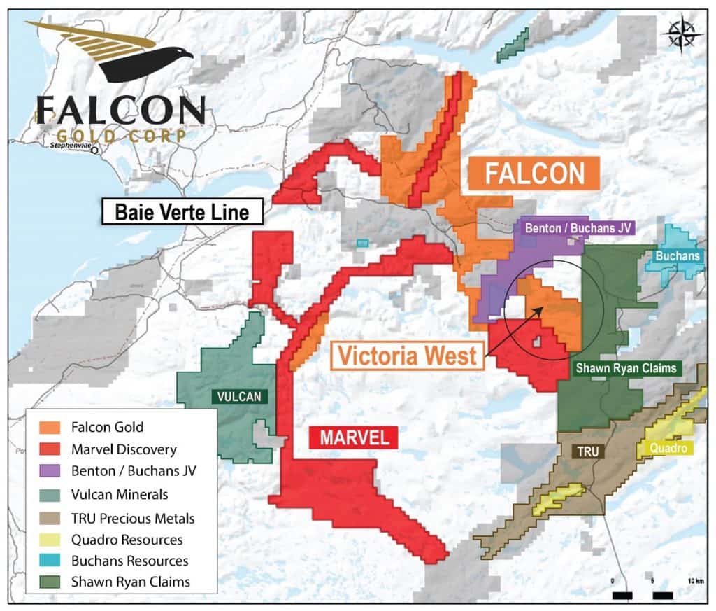 Figure 1. Regional location of Falcons Victoria West Gold property.